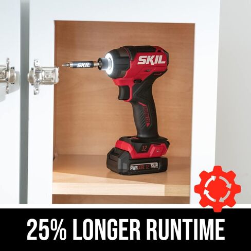 SKIL PWR CORE 12 مجموعة كومبو مدمجة بدون فرشاة 12 فولت 5 أدوات تتضمن بطاريتين وشاحن 2.0 أمبير - CB8368A-20، أحمر in Saudi Arabia