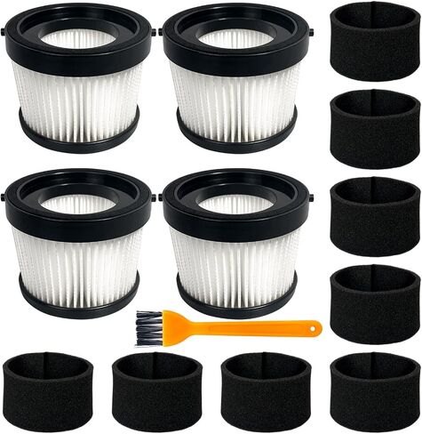 2 Pack DCV5011H HEPA Filter Fit for DEWALT DCV501HB Cordless Handheld Vac | with 4 Foam Sleeve Filters & 1 Brush in Saudi Arabia