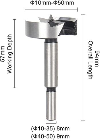 jxgzyy 15 قطع Forstner حفر ريشة 10-50 ملليمتر شقة الجناح حفر بت الكربون الصلب كربيد فورستنر بت عالية السرعة أداة خشبية مع صندوق تخزين خشبي للثقب الصحافة in Kuwait