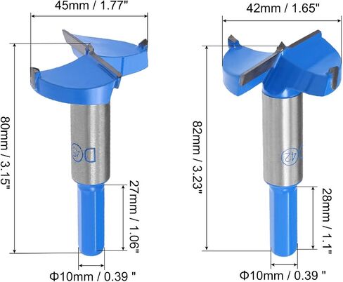 uxcell Forstner Drill Bits, 45mm, 42mm Tungsten Carbide Wood Hole Saw Auger Opener Woodworking Hinge Hole Drilling Boring Bit Cutter in Saudi Arabia