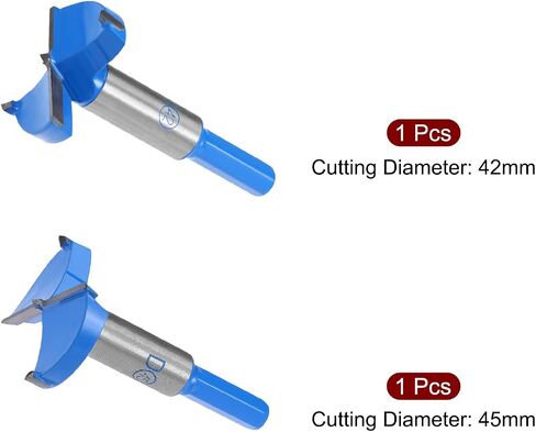 uxcell Forstner Drill Bits, 45mm, 42mm Tungsten Carbide Wood Hole Saw Auger Opener Woodworking Hinge Hole Drilling Boring Bit Cutter in Saudi Arabia
