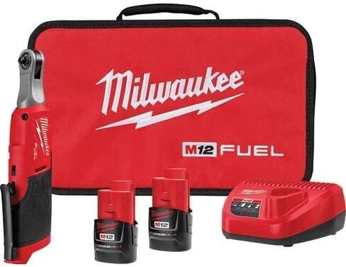 Milwaukee 2566-22 M12 FUEL Brushless Lithium-Ion 1/4 in. Cordless High Speed Ratchet Kit with 2 Batteries (2 Ah) in Saudi Arabia