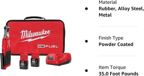 Milwaukee 2566-22 M12 FUEL Brushless Lithium-Ion 1/4 in. Cordless High Speed Ratchet Kit with 2 Batteries (2 Ah) in Saudi Arabia