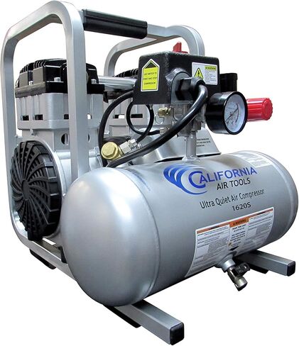 مجموعة كاليفورنيا اير تولز 1620S فائقة الهدوء وخالية من الزيوت 2.0 كجم، 0.5 لتر ضاغط هواء ستيل تانك in Kuwait