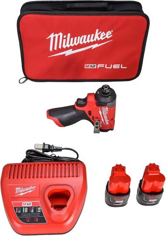 Milwaukee 3453-22 12V Fuel 1/4" Cordless Hex Impact Driver Kit with (2) 2.0Ah Lithium Ion Batteries, Charger & Tool Bag in Saudi Arabia