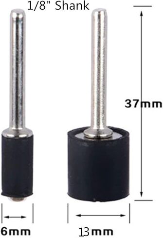 Bioristar 1/4 بوصة حامل طبلة رمل مطاطي، أربطة مطاطية لطبلة الصنفرة مع ساق 1/8 بوصة لحامل الطبل الرملي، أداة دوارة 12 قطعة in Kuwait