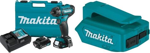 Makita FD10R1 12V max CXT Lithium-Ion Cordless 1/4" Hex Screwdriver Kit (2.0Ah) with ML103 12V max CXT Lithium-Ion Cordless L.E.D. Flashlight in Kuwait
