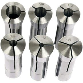 8MILELAKE 6pcs 1/8-3/4" Precision R8 Collets Set Mill Chuck Holder Kit | Precision ground to close tolerance,Made of highest grade steel,Packaged in individual plastic containers in Saudi Arabia