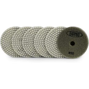 BGTEC 4 Inch Wet Diamond Polishing Pads Set,6 Pieces Pads Kit Grit 1500 for Granite Marble Stone Quartz Tiles