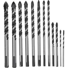 MSEURO تويست لقم الثقب 10 قطعة 1/8 1/4 5/16 3/8 1/2 بوصة البناء لقمة ثقب تويست عدة حفر للبلاط الطوب الاسمنت الخرسانة in Kuwait