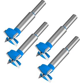 Aopin Forstner Drill Bits Professional Carbide Woodworking Hole Saw, Cutting Diameter 20mm, 4Pcs (Blue, Silver)
