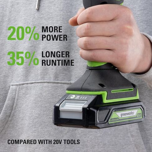 Greenworks 24V Cordless Multi-Tool, Oscillating Tool for Cutting/Nailing/Scraping/Sanding with 6 Variable Speed Control, 2.0Ah Battery and 2A Charger Included in Saudi Arabia