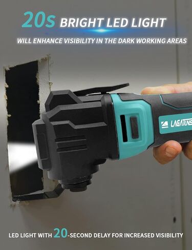 Cordless Oscillating Tool Kits，Oscillating Multitool with a 21V 4.0Ah Battery,Max 22000 OPM, 6 Variable Speed & 4°Oscillating Angle. for Cutting Wood/Nail/Scraping/Sanding in Kuwait