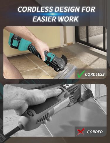 Cordless Oscillating Tool Kits，Oscillating Multitool with a 21V 4.0Ah Battery,Max 22000 OPM, 6 Variable Speed & 4°Oscillating Angle. for Cutting Wood/Nail/Scraping/Sanding in Kuwait