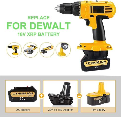 Volt1799 2-Packs 18V to 20V Adapter for Dewalt DCA1820, Compatible with Dewalt 18V Tools, Convert DCB205 to DC9096 DW9096 DC9098 in Kuwait