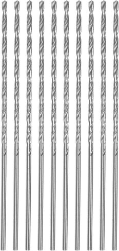 HARFINGTON 10pcs Extra Long Drill Bits, 1.7mm HSS Drill Bit with High Speed Steel Straight Shank 75mm Length for Metal Woodwork Plastic Aluminum Alloy in Kuwait