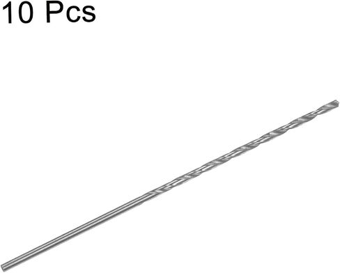 HARFINGTON 10pcs Extra Long Drill Bits, 1.7mm HSS Drill Bit with High Speed Steel Straight Shank 75mm Length for Metal Woodwork Plastic Aluminum Alloy in Kuwait