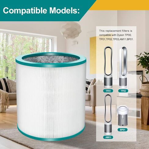 VBK HEPA Air Purifier Filter Replacements for Dyson Tower Purifier Pure Cool Link TP01, TP02, TP03, BP01, Compare to Part # 968126-03 in Saudi Arabia