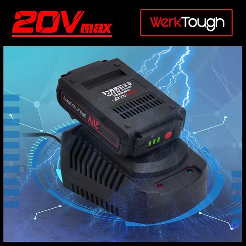 Powertough 20v Cordless Staple Gun Brad Nailer 2 في 1، مخزن معدني من الألومنيوم، شاحن سريع لمدة ساعة واحدة، بطارية ليثيوم 2000 مللي أمبير، 2000 قطعة دبابيس مجانية (90 4/5 بوصة 1000+18 جيجا 1 بوصة × 1000) في حقيبة الأدوات in Kuwait