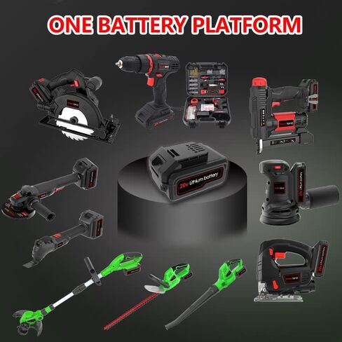 Powertough 20v Cordless Staple Gun Brad Nailer 2 في 1، مخزن معدني من الألومنيوم، شاحن سريع لمدة ساعة واحدة، بطارية ليثيوم 2000 مللي أمبير، 2000 قطعة دبابيس مجانية (90 4/5 بوصة 1000+18 جيجا 1 بوصة × 1000) في حقيبة الأدوات in Kuwait