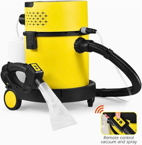 سانيت ماكس SM20 مكنسة كهربائية للشامبو الجاف الرطب، فلتر هيبا، 5.28 جالون شوب فاك، أصفر in Kuwait