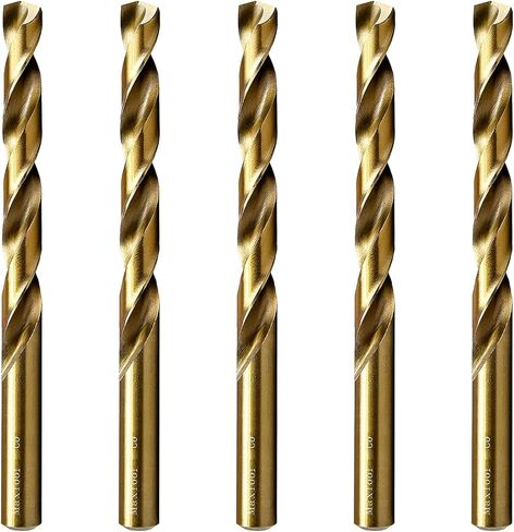 MAXTOOL 9/32 "5 قطع متطابقة من الكوبالت بطول المثقاب HSS M35 لقم الثقب الملتوي بالكامل الأرض الذهبية المستقيمة؛ JBF35G10R18E5 in Kuwait
