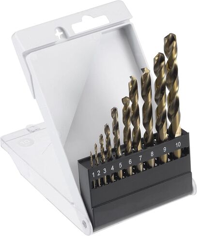 مجموعة رؤوس مثقاب من الفولاذ عالي السرعة M35 Jobber Twist من Uxcell لسبائك الفولاذ المقاوم للصدأ والخشب 1 مم - 10 مم 10 قطع in Saudi Arabia