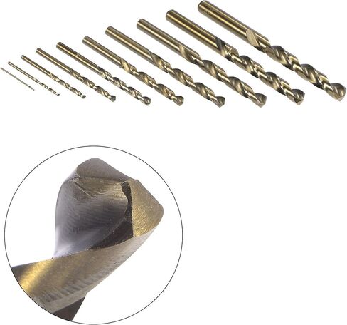 مجموعة رؤوس مثقاب من الفولاذ عالي السرعة M35 Jobber Twist من Uxcell لسبائك الفولاذ المقاوم للصدأ والخشب 1 مم - 10 مم 10 قطع in Saudi Arabia
