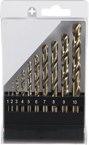 مجموعة رؤوس مثقاب من الفولاذ عالي السرعة M35 Jobber Twist من Uxcell لسبائك الفولاذ المقاوم للصدأ والخشب 1 مم - 10 مم 10 قطع in Saudi Arabia