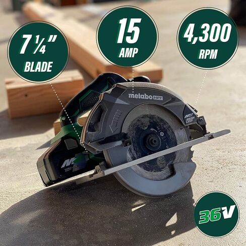 Metabo HPT 36V MultiVolt™ Cordless Circular Saw | 7-1/4-in | Tool Body Only | C3607DAQ4 in Saudi Arabia