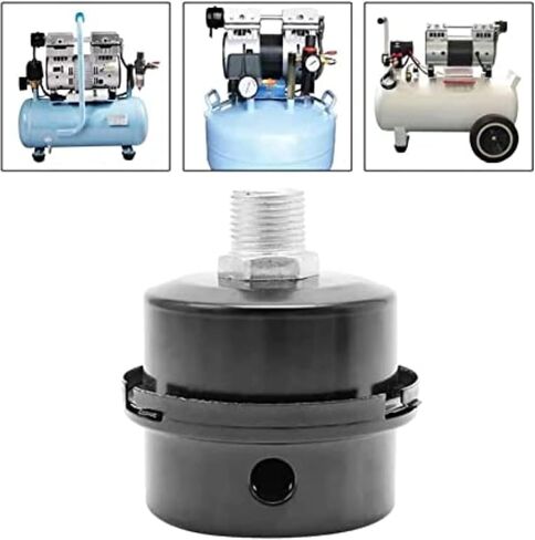 TWAITU HL018200AV Air Compressor Silencer Filter Metal Air Compressor Intake Filter Sound Muffler Silencer 20mm Thread (1/2"PT 20mm) in Saudi Arabia