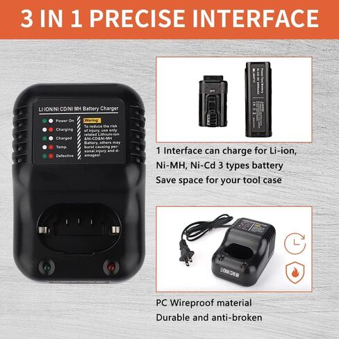 شاحن بطارية 900476 902667 900200 متوافق مع بطارية Paslode Li-ion وNi-CD وNi-MH 404717 B20544E BCPAS-404717 404400 900400 900420 إلخ in Saudi Arabia