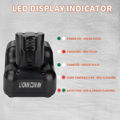 شاحن بطارية 900476 902667 900200 متوافق مع بطارية Paslode Li-ion وNi-CD وNi-MH 404717 B20544E BCPAS-404717 404400 900400 900420 إلخ in Saudi Arabia