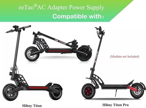 شاحن محول تيار متردد/تيار مستمر 54.6 فولت من eeTao متوافق مع سلسلة Hiboy Titan Titan Pro TitanPro 800W 2400W 48V 12.5Ah 17.5Ah 48 فولت 48VDC بطارية ليثيوم أيون ليثيوم 54.6VDC 2A 2000mA سلك إمداد الطاقة in Kuwait