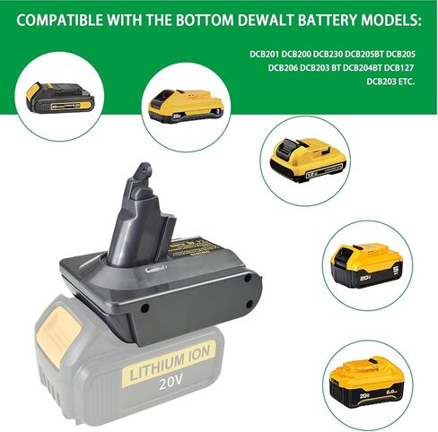 DW20V6 Battery Adapter, Converter for Dewalt Lithium 20V 60V Battery to for Dyson V6 Battery, Work for Dyson V6 Series Tool Vacuum Cleaner V6 Animal Absolute Motorhead Trigger Slim Fluffy in Kuwait