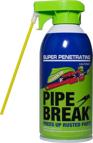 Pipe Break 9 oz. Penetrating Oil in Single Aerosol Spray Can with Attached Straw for Pinpoint Spray or Switch to Wide Stream Spray Penetrant for Rust - Low Odor - Free Rusted Nuts and Fasteners in Saudi Arabia
