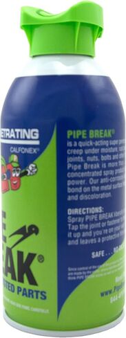 Pipe Break 9 oz. Penetrating Oil in Single Aerosol Spray Can with Attached Straw for Pinpoint Spray or Switch to Wide Stream Spray Penetrant for Rust - Low Odor - Free Rusted Nuts and Fasteners in Saudi Arabia