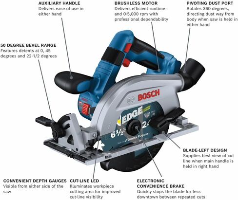 BOSCH GKS18V-22N 18V شفرة بدون فرشاة - يمين 6-1/2 بوصة. منشار دائري (أداة عارية) in Kuwait