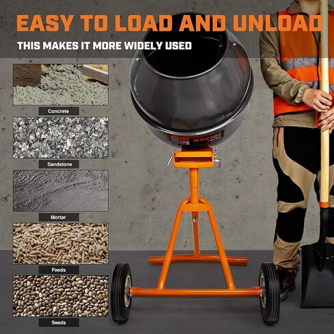 KSEIBI 5 Cu. ft Portable Cement Mixer Machine, 3/4 HP Copper Motor for Mortar, Mud, Concrete Mixer With Stand and Wheels (KCM 55-140 LP) in Saudi Arabia