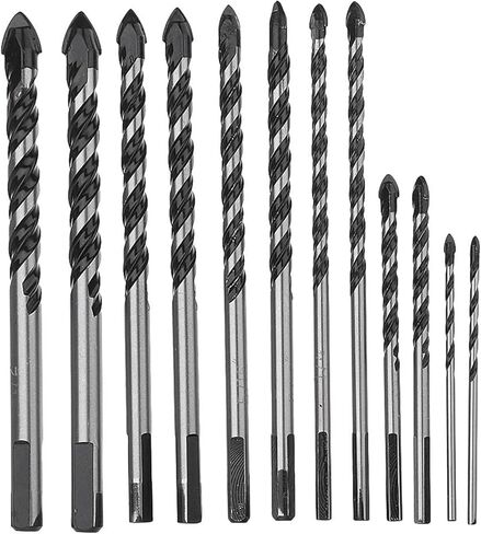 MSEURO تويست لقم الثقب 10 قطعة 1/8 1/4 5/16 3/8 1/2 بوصة البناء لقمة ثقب تويست عدة حفر للبلاط الطوب الاسمنت الخرسانة in Kuwait