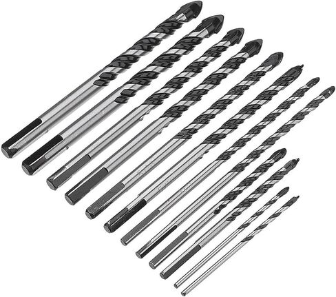 MSEURO تويست لقم الثقب 10 قطعة 1/8 1/4 5/16 3/8 1/2 بوصة البناء لقمة ثقب تويست عدة حفر للبلاط الطوب الاسمنت الخرسانة in Kuwait