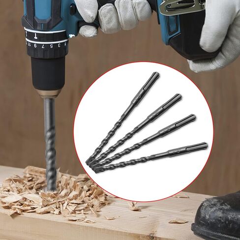 4 قطع من LDEXIN بقطر 5/16 بوصة لقم ثقب المطرقة الدوارة، SDS Plus لقم ثقب المطرقة لجدار البناء الخرساني - بطول 5-7/8 بوصة in Kuwait