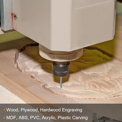 HARFINGTON Engraving CNC Router Bit 1/8" 3.175mm Shank 0.2mm Tip 20 Degree Solid Carbide 3 Flutes with Plastic Box for Wood Acrylic PVC MDF Plastic in Saudi Arabia