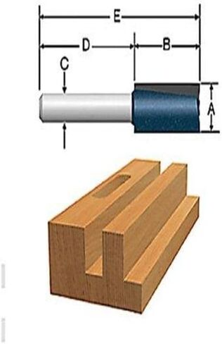 BOSCH 85460MC 1/4-Inch Diameter 57/64-Inch Cut Carbide Tipped Double Flute Straight Router Bit 1/2-Inch Shank in Saudi Arabia