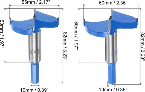 uxcell Tungsten Carbide Forstner Drill Bit Set 55mm 60mm, Woodworking Wood Hole Opener Hinge Hole Drilling Boring Bit Cutter in Saudi Arabia