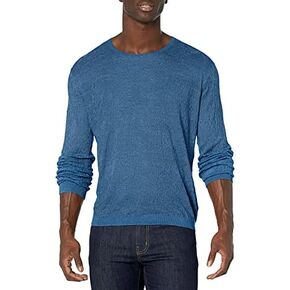John Varvatos Men's Regular Fit Ls Crew with Textured Jacquard Stitch in Saudi Arabia