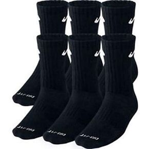 جوارب Nike للرجال Everyday Plus Cushion Crew 6 أزواج (X-Large، أسود/أبيض) in Kuwait