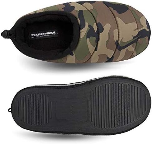 Weatherproof Men's Nylon Puffer Camping Slipper Indoor/Outdoor House Shoe with Collapsible Back in Saudi Arabia