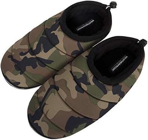 Weatherproof Men's Nylon Puffer Camping Slipper Indoor/Outdoor House Shoe with Collapsible Back in Saudi Arabia