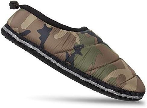 Weatherproof Men's Nylon Puffer Camping Slipper Indoor/Outdoor House Shoe with Collapsible Back in Saudi Arabia